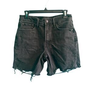 Women’s Size 8 High Waist 7” inseam Black Denim Shorts Free Assembly